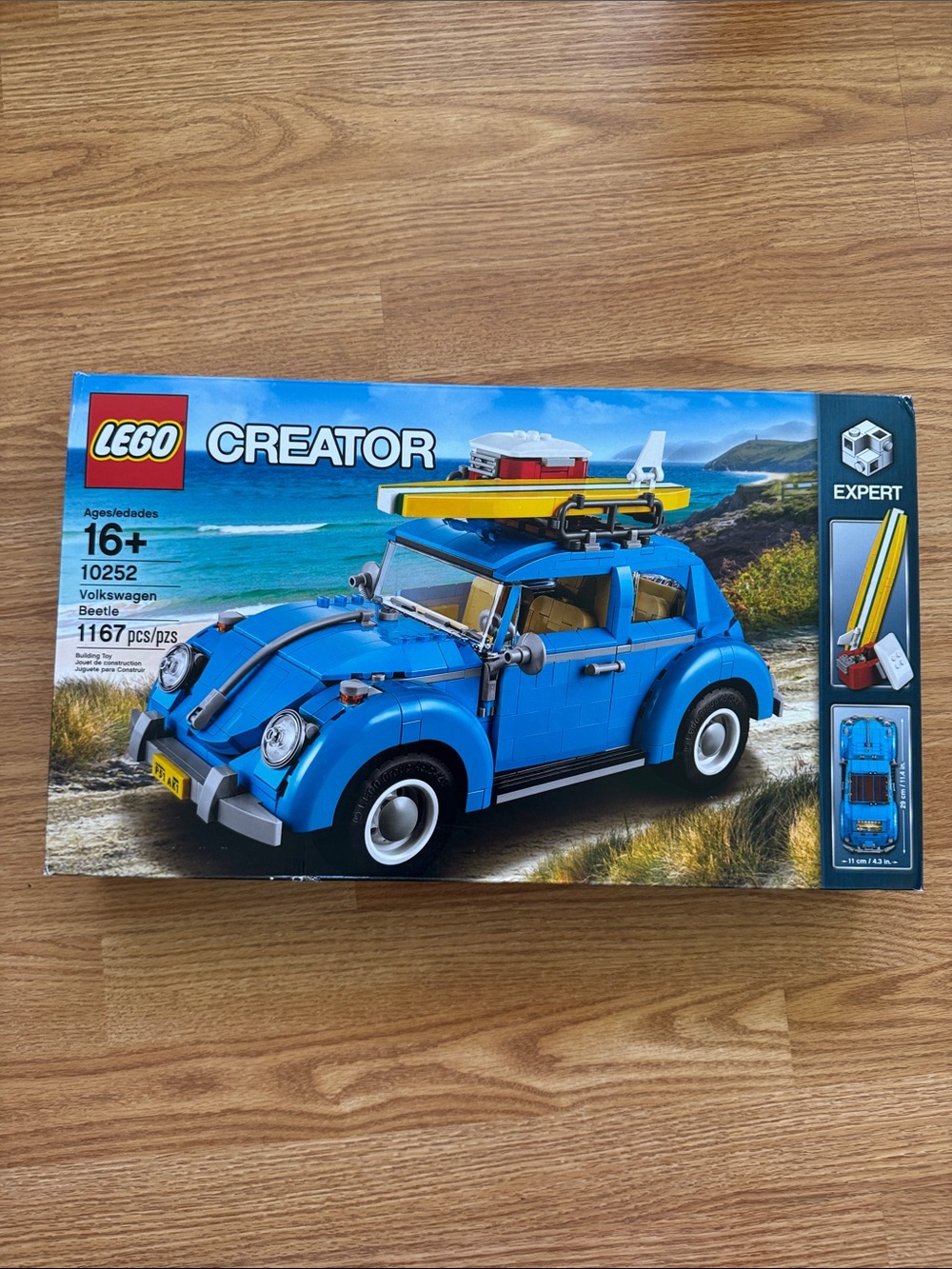 Lego Creator Blue Volkswagen Beetle with Yellow Surfboard. RETIRED.